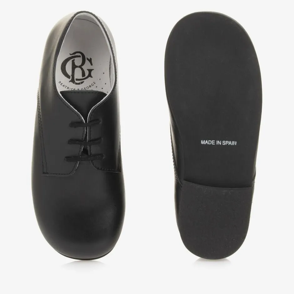 Beatrice amp; George Boys Black Lace-Up Leather Shoes Discount