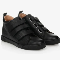 Childrens Classics Boys Black Leather Ankle Boots Clearance