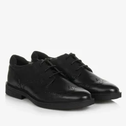 Geox Boys Black Leather Brogues Sale