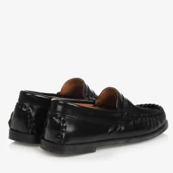 Childrens Classics Boys Black Leather Loafers Best