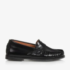 Childrens Classics Boys Black Leather Loafers Best