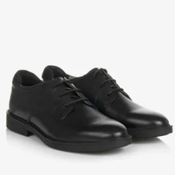 Geox Boys Black Leather Shoes Outlet
