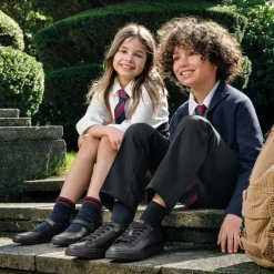 Geox Boys Black Leather Trainers