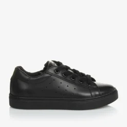 Geox Boys Black Leather Trainers