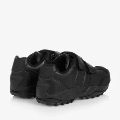 Geox Boys Black Leather Trainers