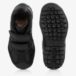 Geox Boys Black Leather Trainers