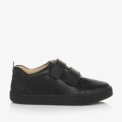 Old Soles Boys Black Leather Trainers New