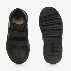 Geox Boys Black Leather Velcro Trainers Sale