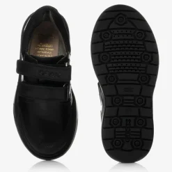 Geox Boys Black Leather Velcro Shoes New
