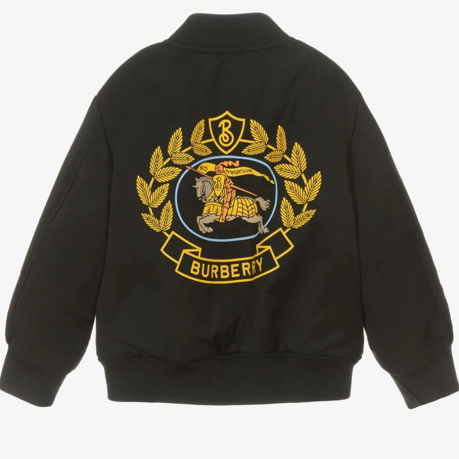 Burberry Boys Black Logo Bomber Jacket Online