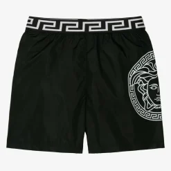 Versace Boys Black Medusa Swim Shorts New