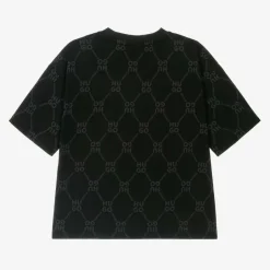 HUGO Boys Black Monogram Cotton T-Shirt