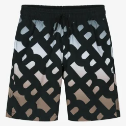 BOSS Boys Black Monogram Swim Shorts Online