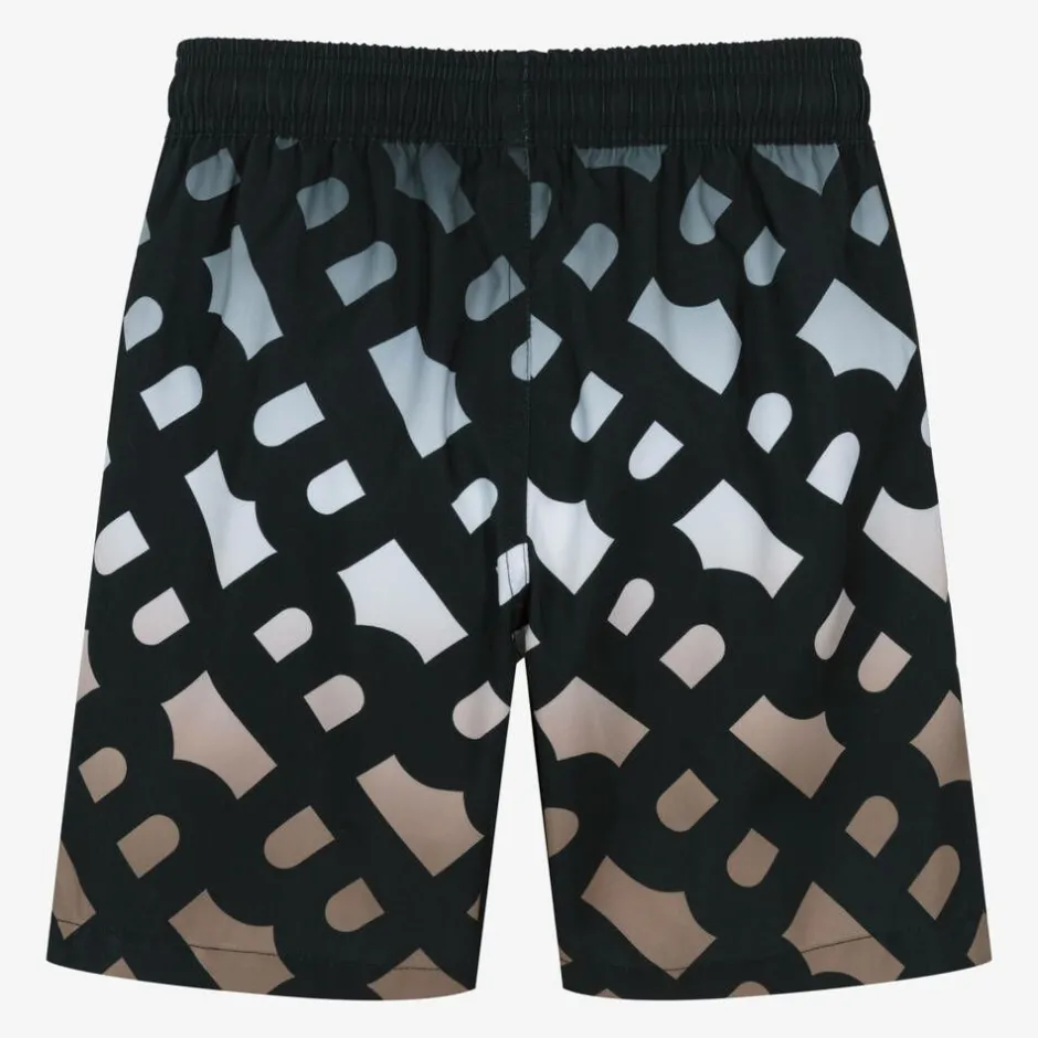 BOSS Boys Black Monogram Swim Shorts Online