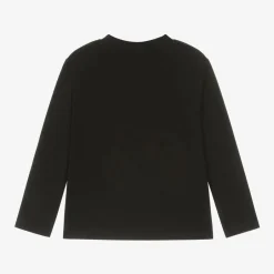 HUGO Boys Black Organic Cotton Top Hot