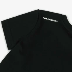KARL LAGERFELD KIDS Boys Black Organic Cotton T-Shirt Best