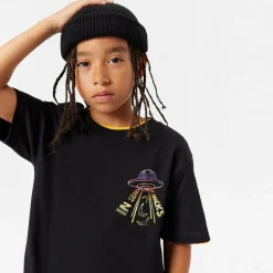 Molo Boys Black Organic Cotton UFO T-Shirt Sale