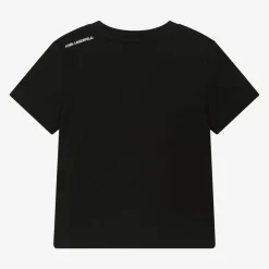 KARL LAGERFELD KIDS Boys Black Organic Cotton T-Shirt