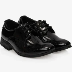 Romano Boys Black Patent Shoes Sale