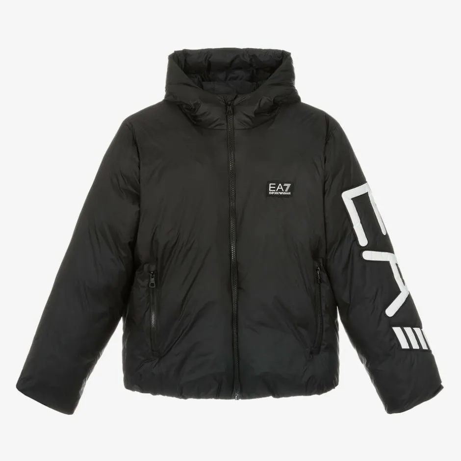 EA7 Emporio Armani Boys Black Puffer Jacket Sale
