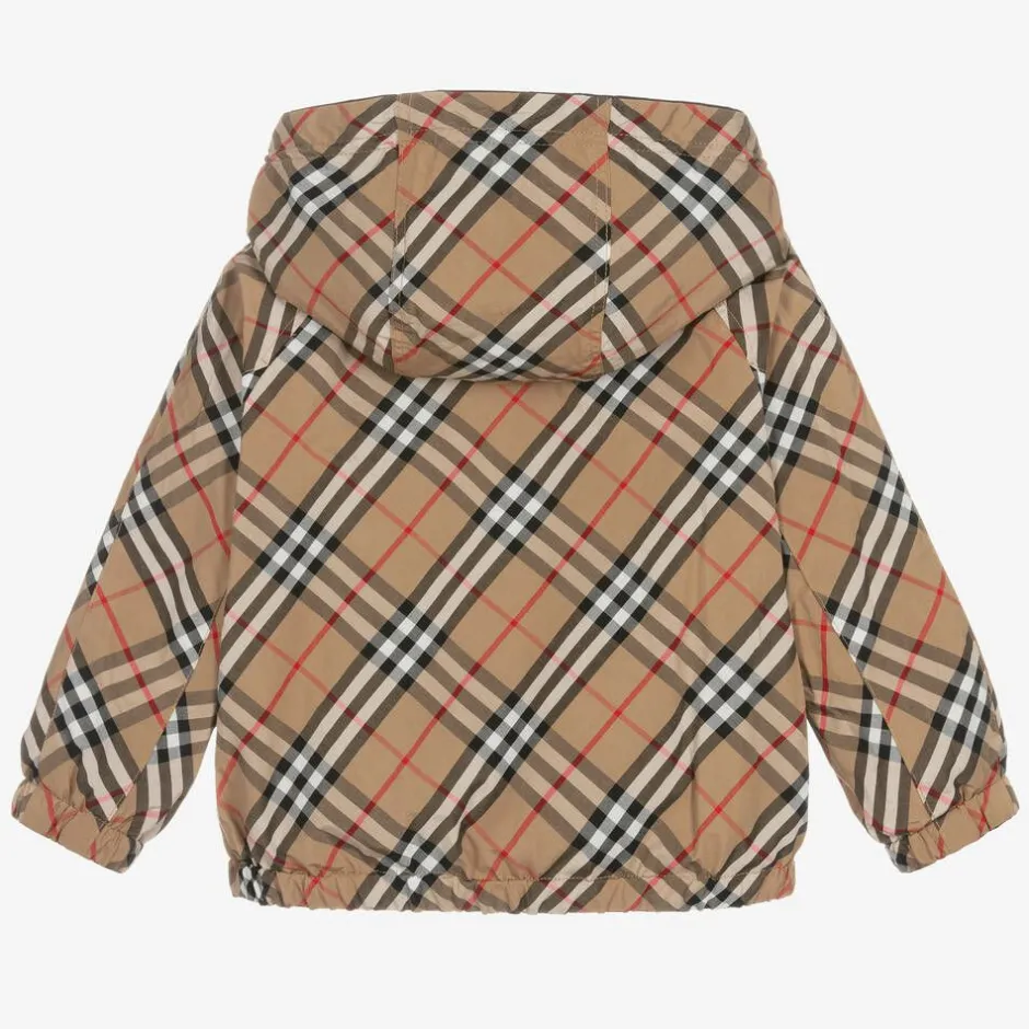 Burberry Boys Black Reversible Vintage Check Jacket New