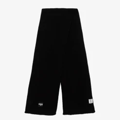 BOSS Boys Black Ribbed Knit Scarf Online