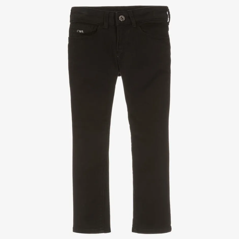 Emporio Armani Boys Black Slim Cotton Jeans Discount