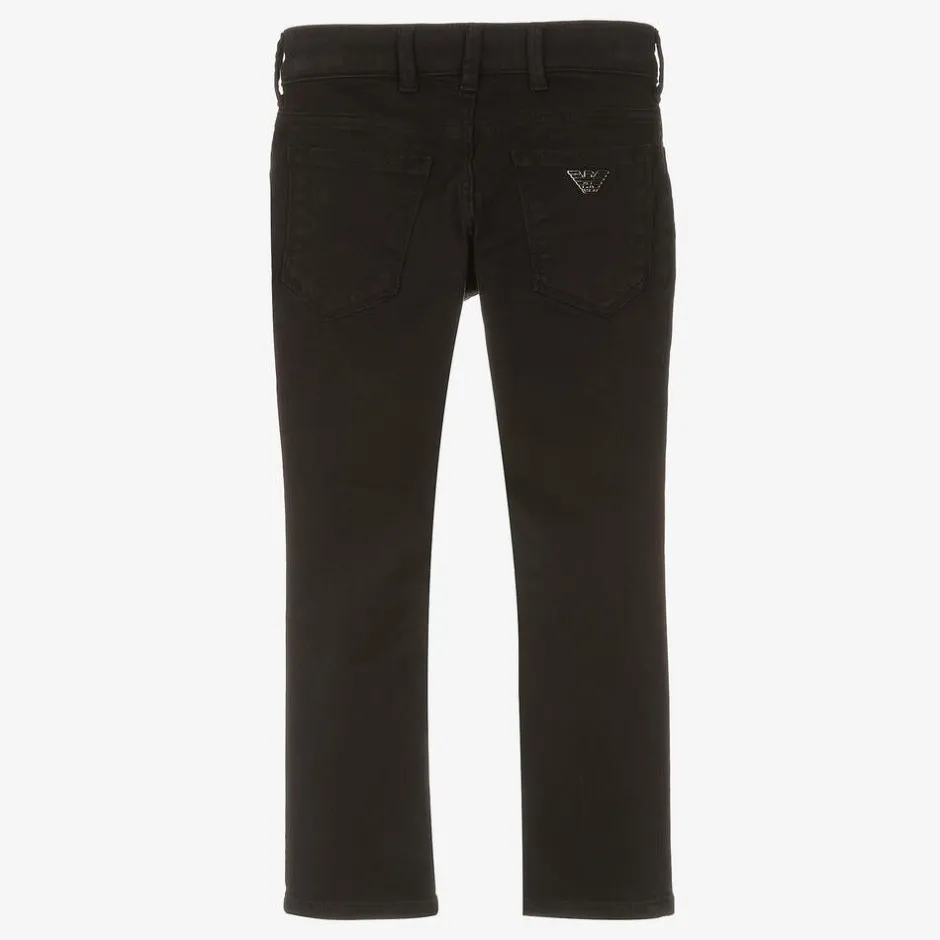 Emporio Armani Boys Black Slim Cotton Jeans Discount
