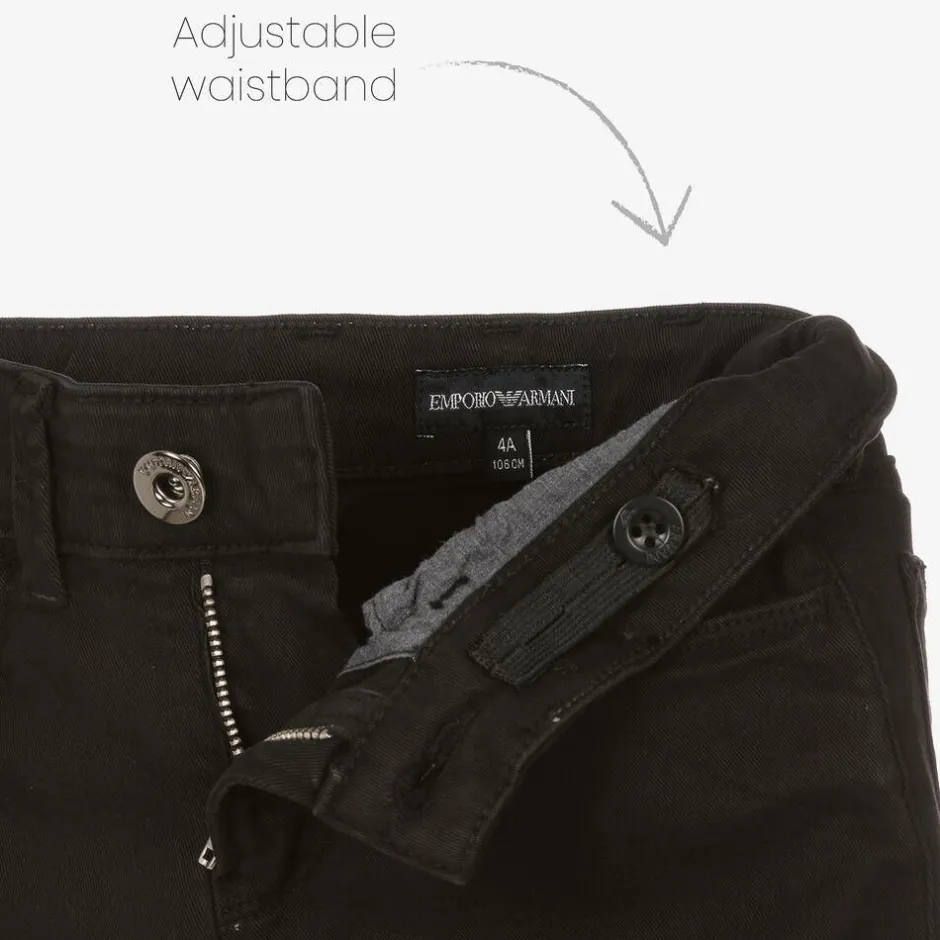 Emporio Armani Boys Black Slim Cotton Jeans Discount