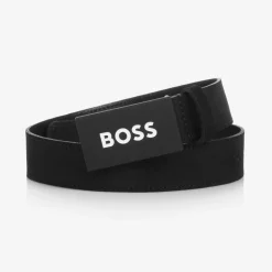 BOSS Boys Black Suede Leather Belt Clearance