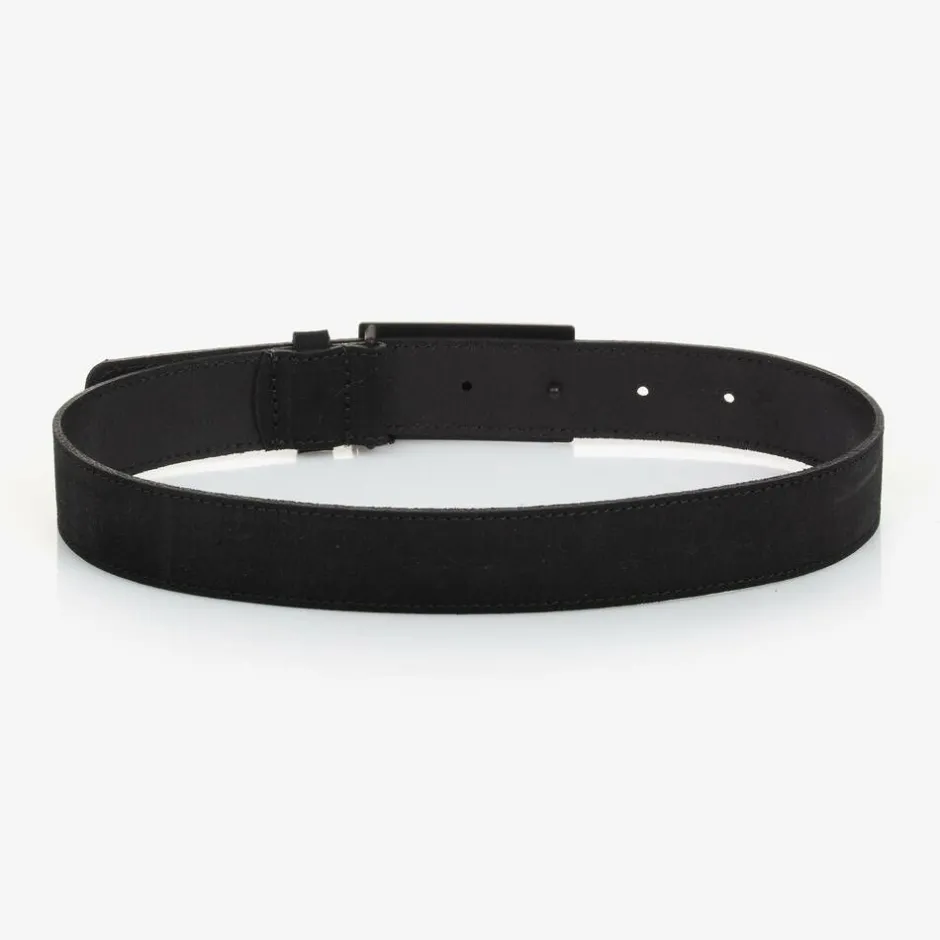 BOSS Boys Black Suede Leather Belt Clearance
