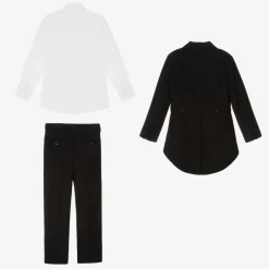 Romano Boys Black Tailcoat Tuxedo Suit Best