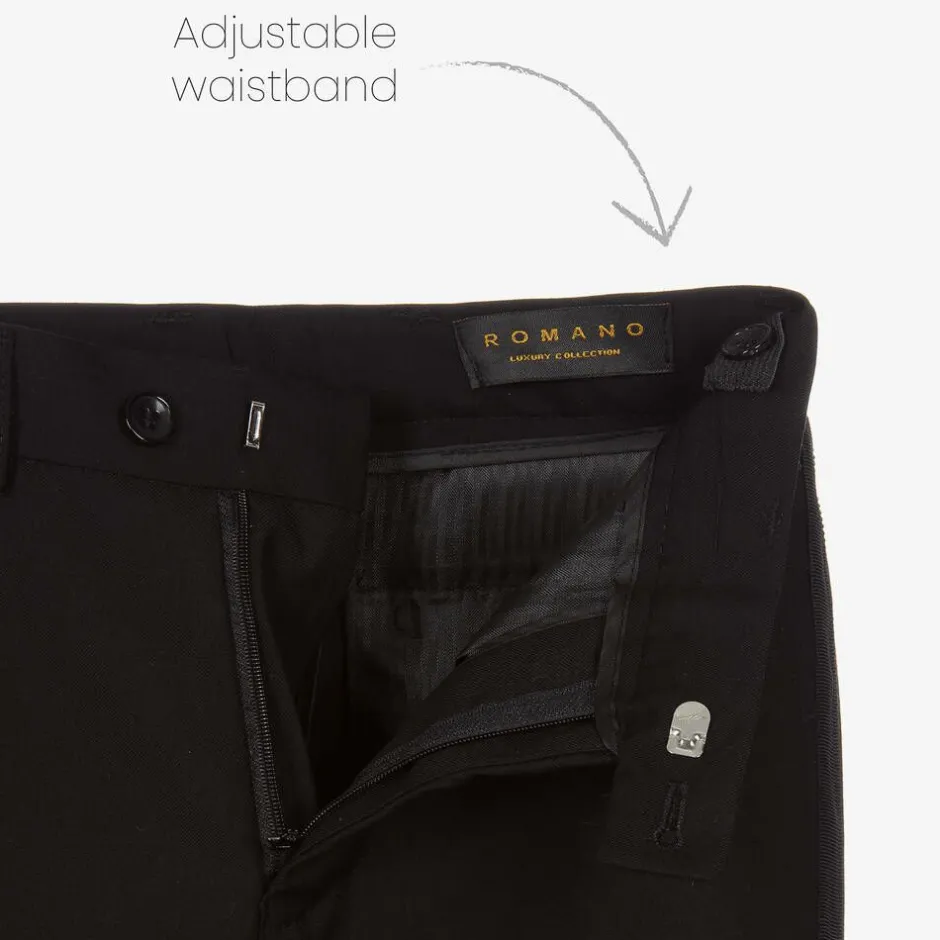 Romano Boys Black Tailcoat Tuxedo Suit Best