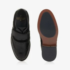 House of Cavani Boys Black Velcro Brogues Outlet
