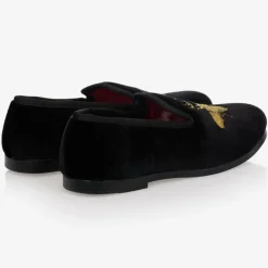 Romano Boys Black Velvet Bee Shoes Best