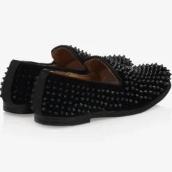 Romano Boys Black Velvet Studded Loafers Best