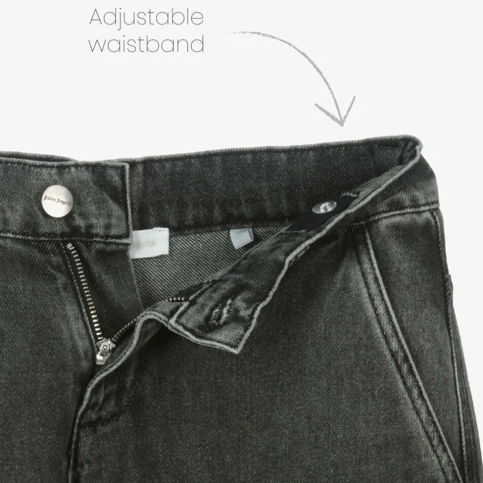 Palm Angels Boys Black Washed Denim Jeans Hot