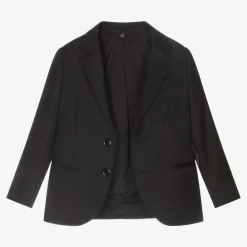 Emporio Armani Boys Black Wool Single-Breasted Suit Best