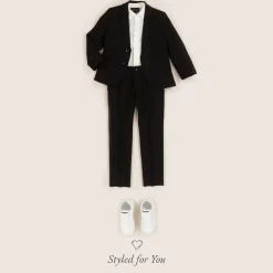 Emporio Armani Boys Black Wool Single-Breasted Suit Best