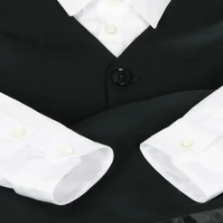 Emporio Armani Boys Black Wool Waistcoat Suit New