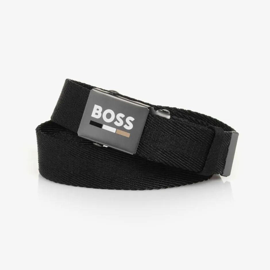 BOSS Boys Black Woven Belt Online