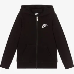 Nike Boys Black Zip-Up Hooded Top Discount