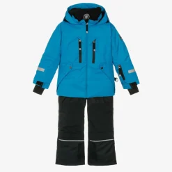 Deux par Deux Boys Blue & Black Snowsuit & Snood Set Best