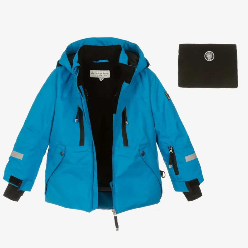 Deux par Deux Boys Blue & Black Snowsuit & Snood Set Best