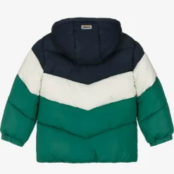 Mayoral Boys Blue & Green Colourblock Puffer Coat New