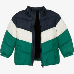 Mayoral Boys Blue & Green Colourblock Puffer Coat New