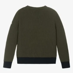 Moncler Enfant Boys Blue & Green Wool Knit Sweater