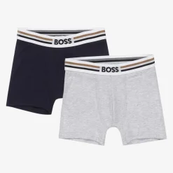 BOSS Boys Blue & Grey Boxer Shorts (2 Pack) Online
