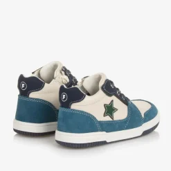 Falcotto by Naturino Boys Blue & Ivory Leather Trainers Hot