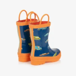 Hatley Boys Blue & Orange Car Rain Boots